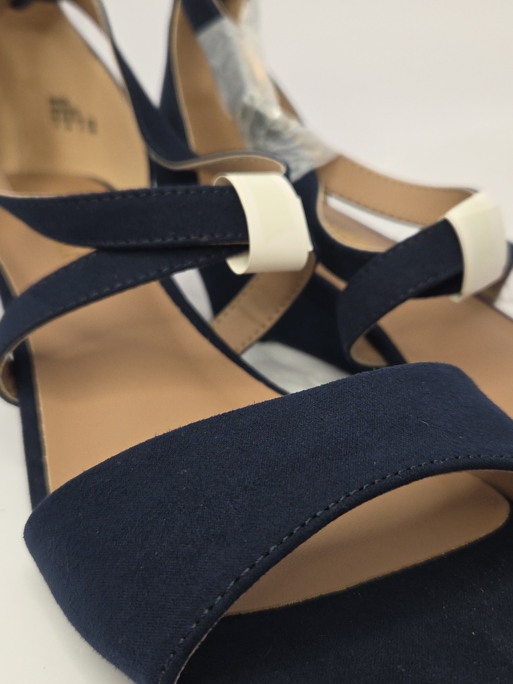 NWT Dream Pairs women's low wedge sandals Navy Size 11 - Picture 2 of 7